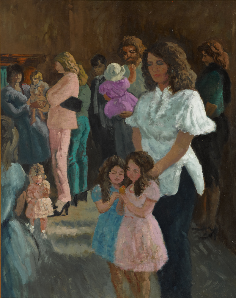 CROWDED CHURCH, SKERRIES, 11AM MASS, MAY 1970 by Patrick Leonard HRHA (1918-2005) at Whyte's Auctions