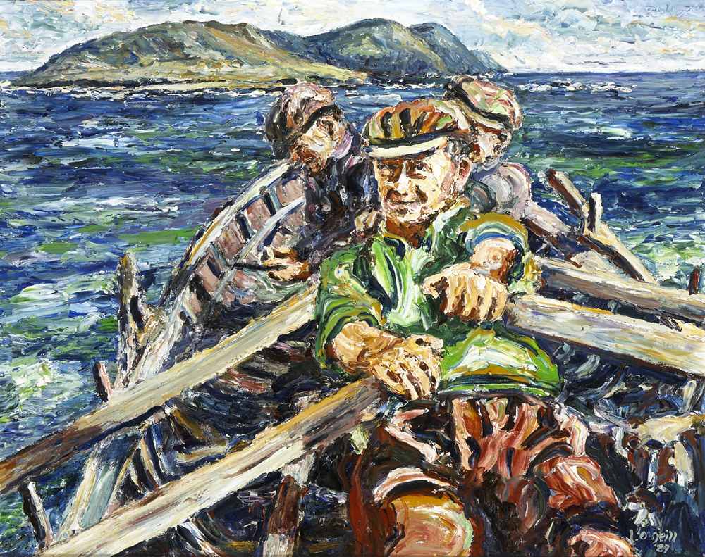 THREE MEN IN A BOAT, 1989 by Liam O'Neill (b.1954) at Whyte's Auctions