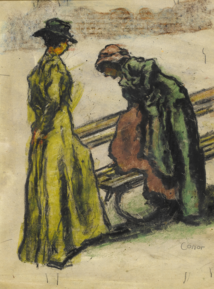 LADIES BY A PARK BENCH by William Conor OBE RHA RUA ROI (1881-1968) at Whyte's Auctions