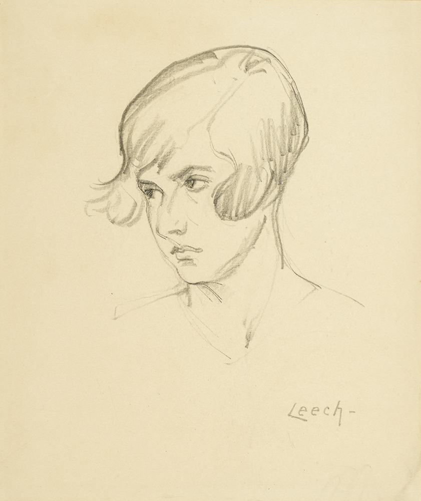 HEAD OF A GIRL [A BOTTERELL FAMILY MEMBER] by William John Leech RHA ROI (1881-1968) at Whyte's Auctions