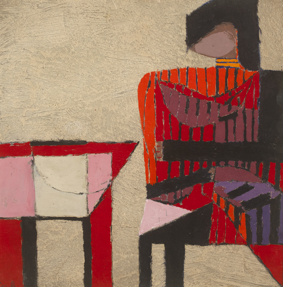 STRIPED FIGURE, RED , 1967 by Colin Middleton sold for �6,200 at Whyte's Auctions