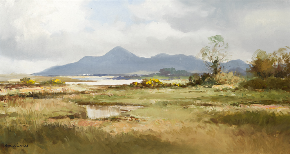 MOURNE MOUNTAINS FROM BALLYKINLER ROAD, COUNTY DOWN by Maurice Canning Wilks RUA ARHA (1910-1984) at Whyte's Auctions