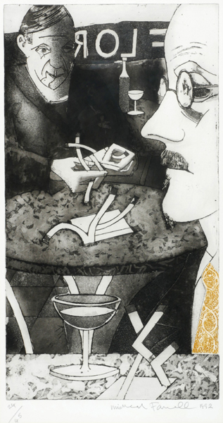 UNTITLED (JOYCE ET PICASSO AU CAF DE FLORE), 1992 by Micheal Farrell (1940-2000) at Whyte's Auctions