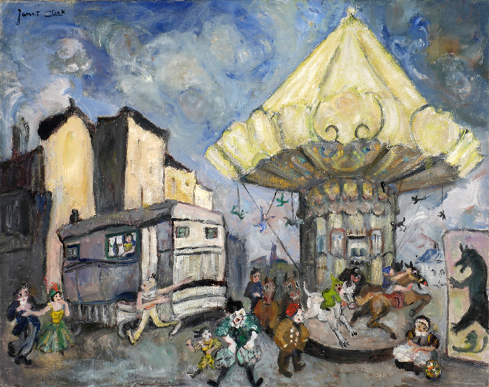 FAIRGROUND SCENE WITH CAROUSEL by Janet Clerk  at Whyte's Auctions