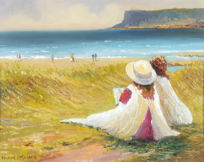 CHILDREN ON BALLYCASTLE STRAND, COUNTY ANTRIM by Norman J. McCaig (1929-2001) at Whyte's Auctions