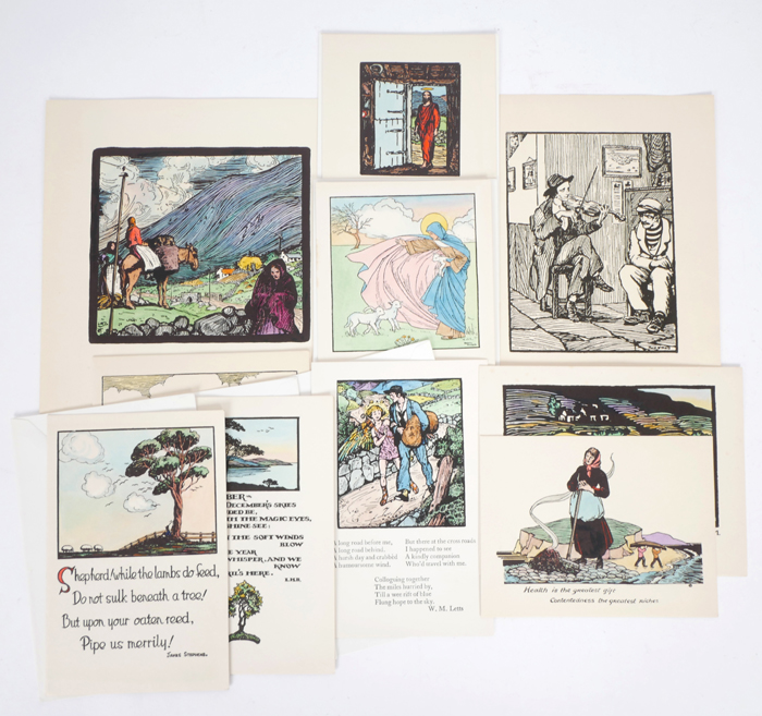 Cuala Press eight greeting cards and two prints at Whyte's Auctions
