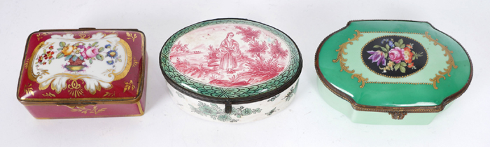 18th century faience box and two others. at Whyte's Auctions