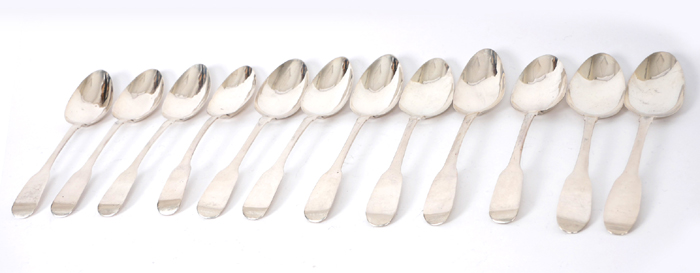 George IV Irish dessert spoons, twelve. at Whyte's Auctions
