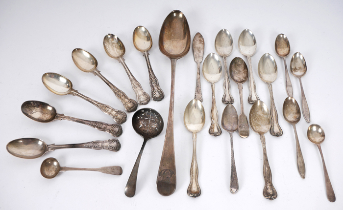 Georgian and Victorian silver spoons. at Whyte's Auctions