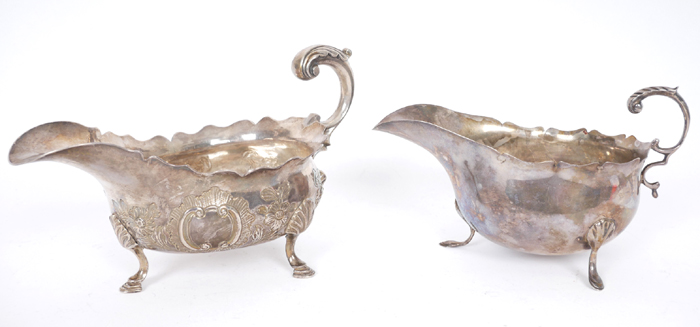 18th and 19th century silver sauce boats. at Whyte's Auctions