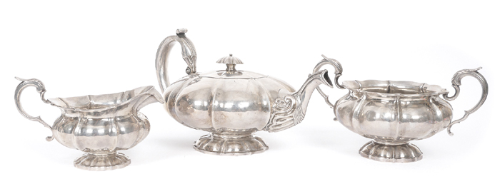 1830s Irish silver tea service. at Whyte's Auctions