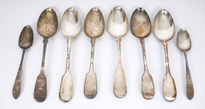 Victorian silver serving spoons. at Whyte's Auctions