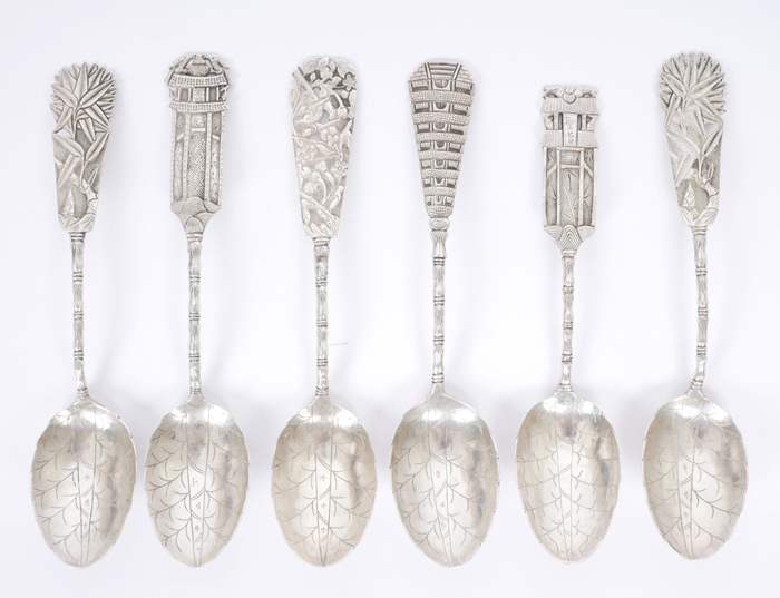Chinese silver teaspoons. at Whyte's Auctions