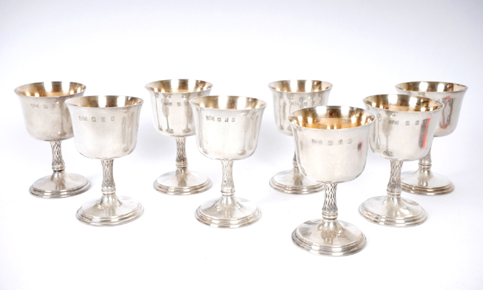 1979 Irish silver goblets. at Whyte's Auctions