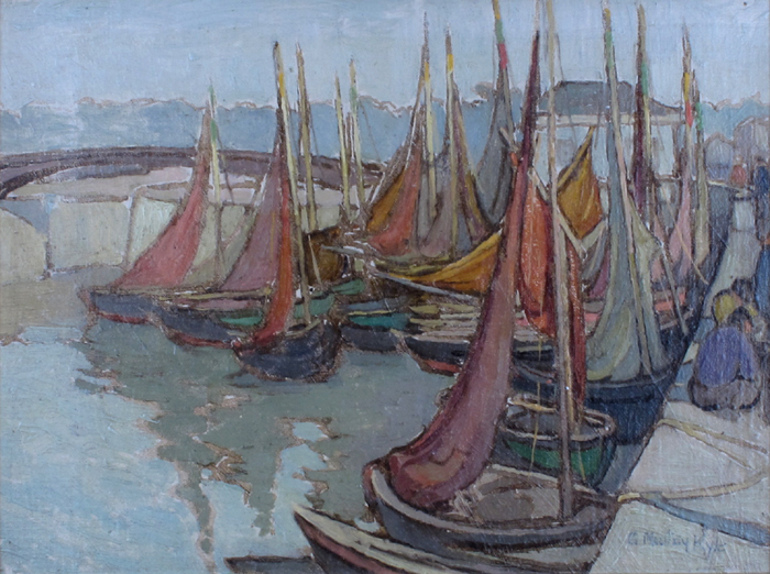SAILBOATS AT HARBOUR by Georgina Moutray Kyle sold for �400 at Whyte's Auctions