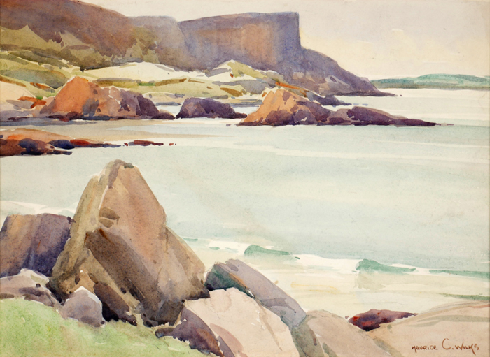 COASTAL SCENE, COUNTY ANTRIM by Maurice Canning Wilks RUA ARHA (1910-1984) at Whyte's Auctions