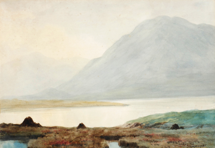 LAKE WITH MOUNTAINS IN THE DISTANCE by Douglas Alexander sold for 340 at Whyte's Auctions