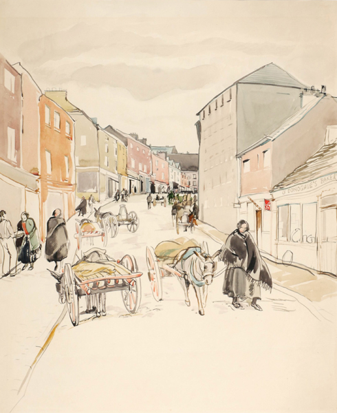 LOWER BRIDGE STREET, KILLORGLIN, COUNTY KERRY by Joseph Edward Slater sold for 160 at Whyte's Auctions