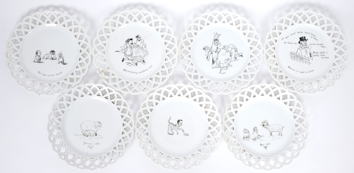 19th century political cartoons on porcelain plates. at Whyte's Auctions
