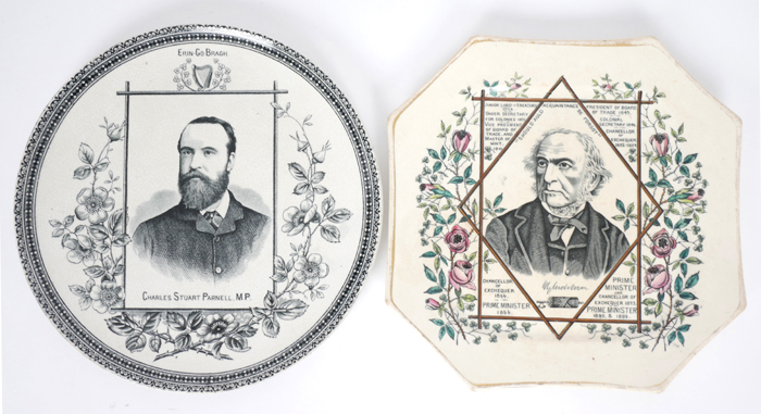 Parnell and Gladstone commemorative plates. at Whyte's Auctions