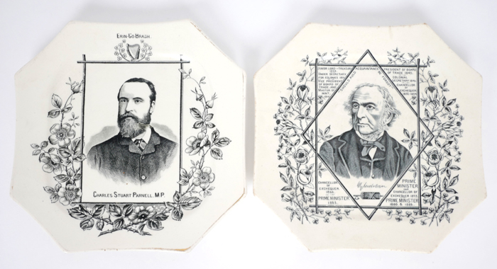 Parnell and Gladstone commemorative plates. at Whyte's Auctions
