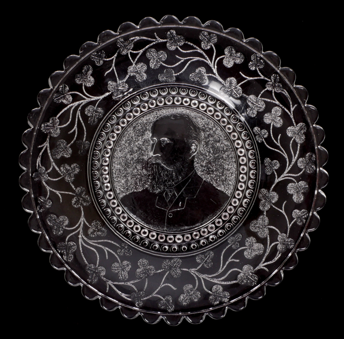1880s Charles Stewart Parnell commemorative glass plate. at Whyte's Auctions
