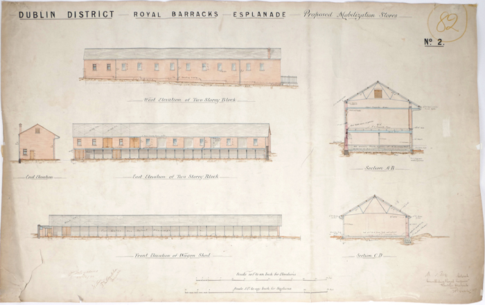 1892, Royal (Collins) Barracks Architectural drawings, Esplanade. at Whyte's Auctions