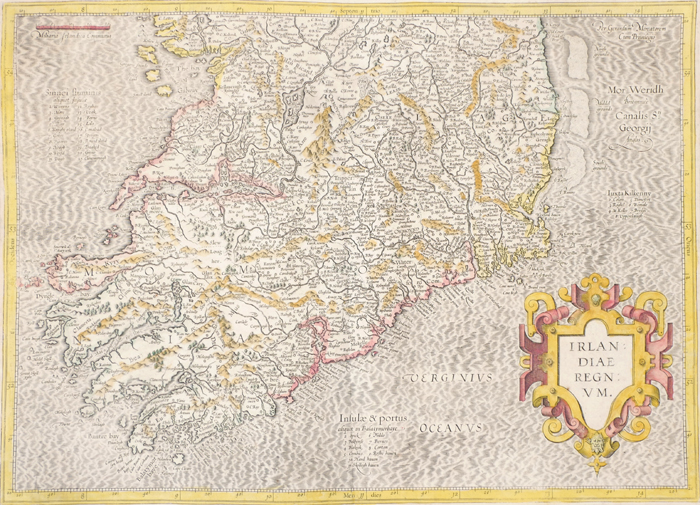 17th Century Map. Mercator, Gerhardt. Irlandiae Regnum. at Whyte's Auctions