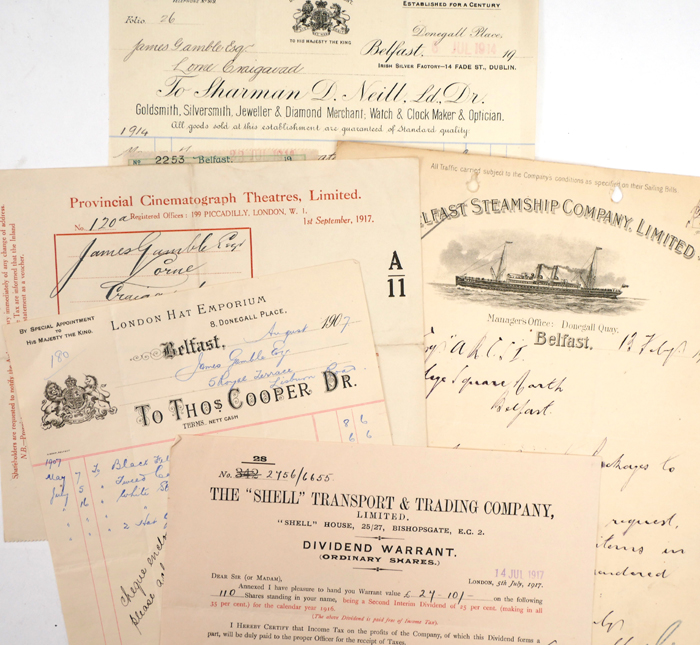 1910-1917 Belfast commercial ephemera at Whyte's Auctions