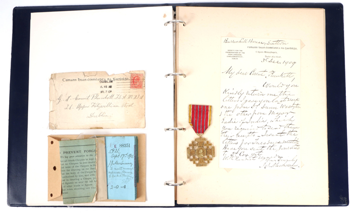 Count Plunkett, an archive of correspondence and a pilgrim's medal. at Whyte's Auctions