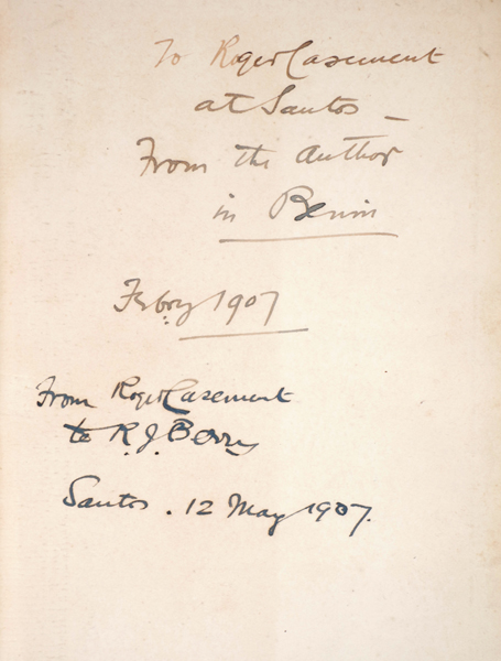 1907: Roger Casement's signed presentation copy of 'At the Back of the Black Man's Mind' by R. E. Dennet at Whyte's Auctions