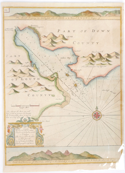 1693 Charts of St. George's Channel and Carlingford Lough by Greenville Collins. at Whyte's Auctions