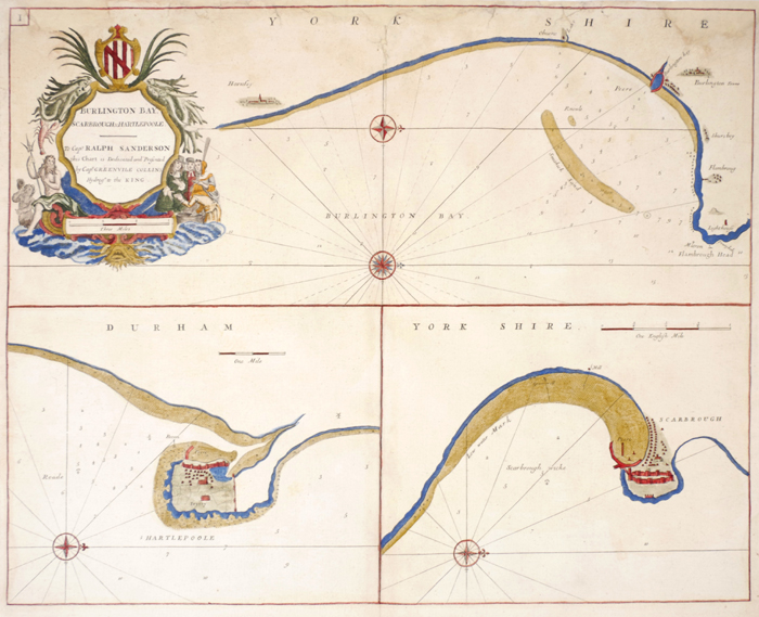 17th and 18th century, Yorkshire, Schenk and Valk map and Greenvile Collins sea chart. at Whyte's Auctions
