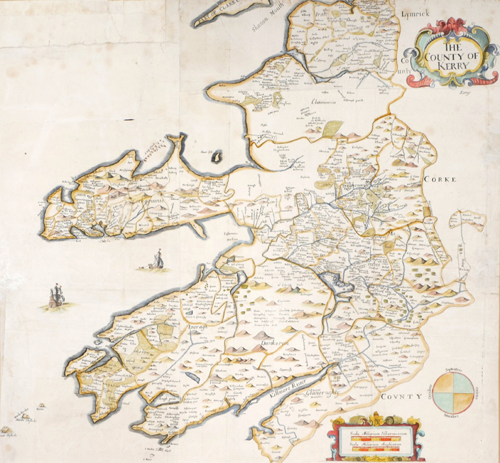 1732 Map of County Kerry by William Petty. at Whyte's Auctions