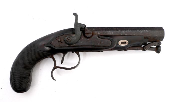 A percussion pistol by Thomas Cartmell, Doncaster. at Whyte's Auctions