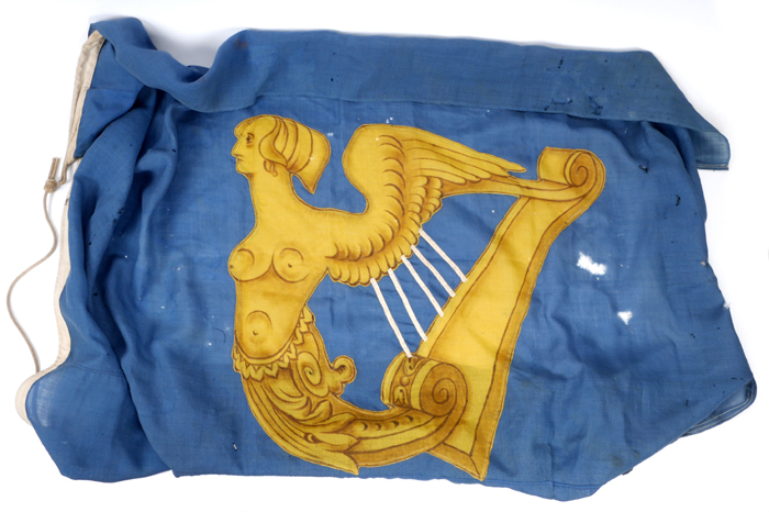 19th century, Standard of the Kingdom of Ireland, a gold harp on a blue ground. at Whyte's Auctions