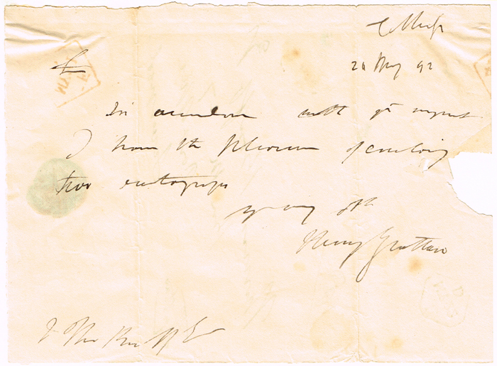 1792, May 20 Henry Grattan, signed autograph letter. at Whyte's Auctions