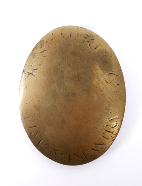 1790s Rasharkin and Finvoy Infantry, cross belt plate, brass. at Whyte's Auctions