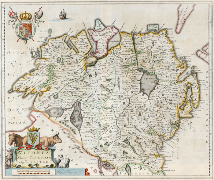 1654 Map of Ulster, by Joan Blaeu. at Whyte's Auctions