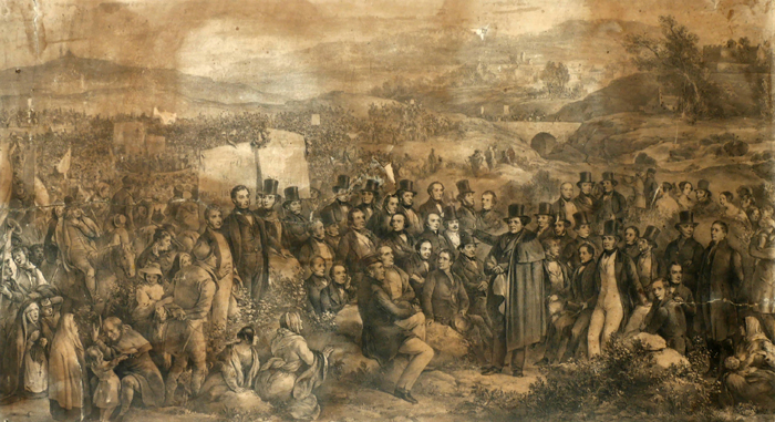 Daniel O'Connell, view of a Monster Meeting and a portrait engraving. at Whyte's Auctions
