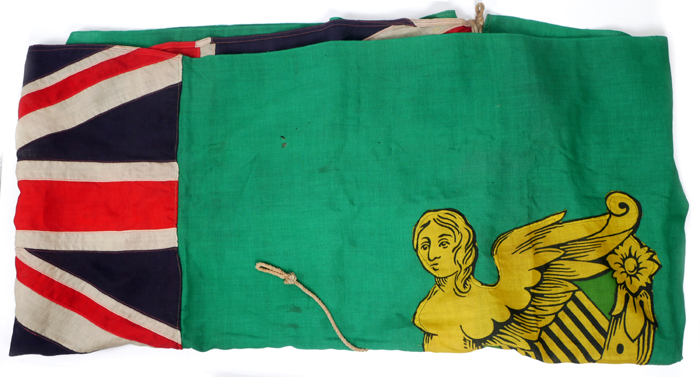 19th century, green ensign, a flag used by some Irish merchant shipping. at Whyte's Auctions