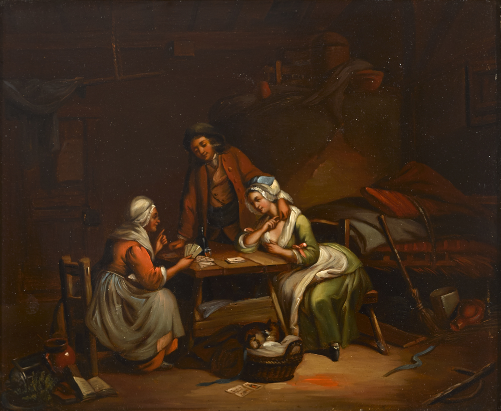 FIGURES IN AN INTERIOR WITH CARD PLAYERS and NURSING MOTHER (A PAIR) at Whyte's Auctions