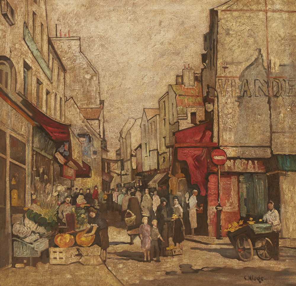 FRENCH MARKET SCENE by Constantin Kluge sold for �850 at Whyte's Auctions