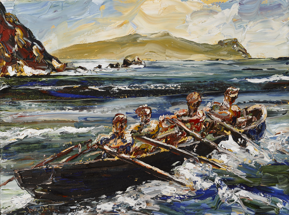 FOUR MEN IN A BOAT by Liam O'Neill sold for �5,600 at Whyte's Auctions