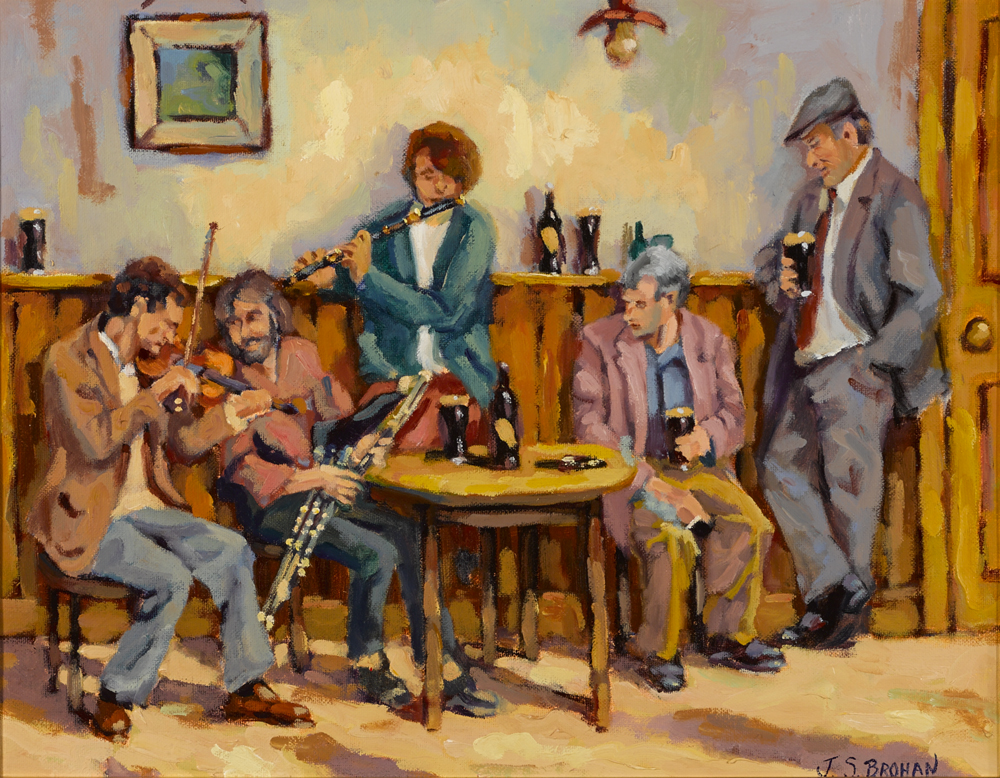SESSION IN THE PUB by James S. Brohan (b.1952) at Whyte's Auctions
