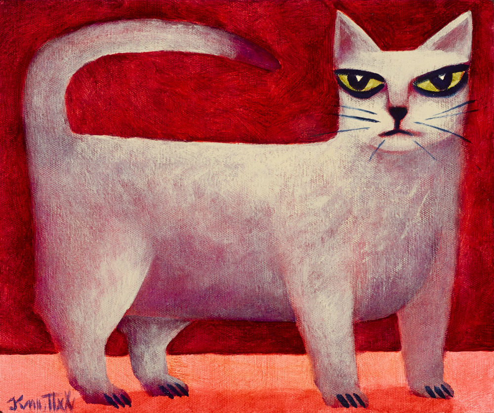 WHITE CAT by Graham Knuttel (b.1954) at Whyte's Auctions