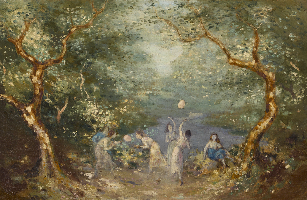 GIRLS PLAYING IN THE WOODS at Whyte's Auctions