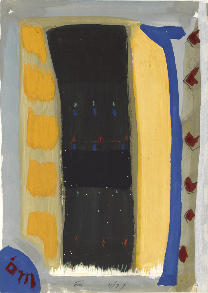 UNTITLED [BLACK, YELLOW AND BLUE], 1977 by Tony O'Malley HRHA (1913-2003) at Whyte's Auctions