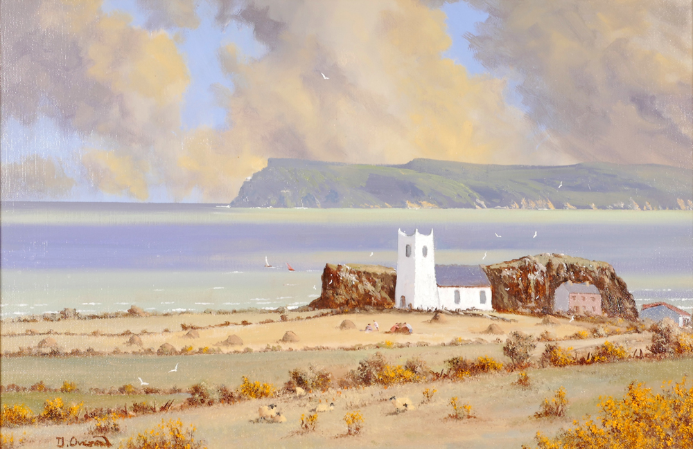 BALLINTOY CHURCH, COUNTY ANTRIM by David Anthony Overend (b.1932) at Whyte's Auctions