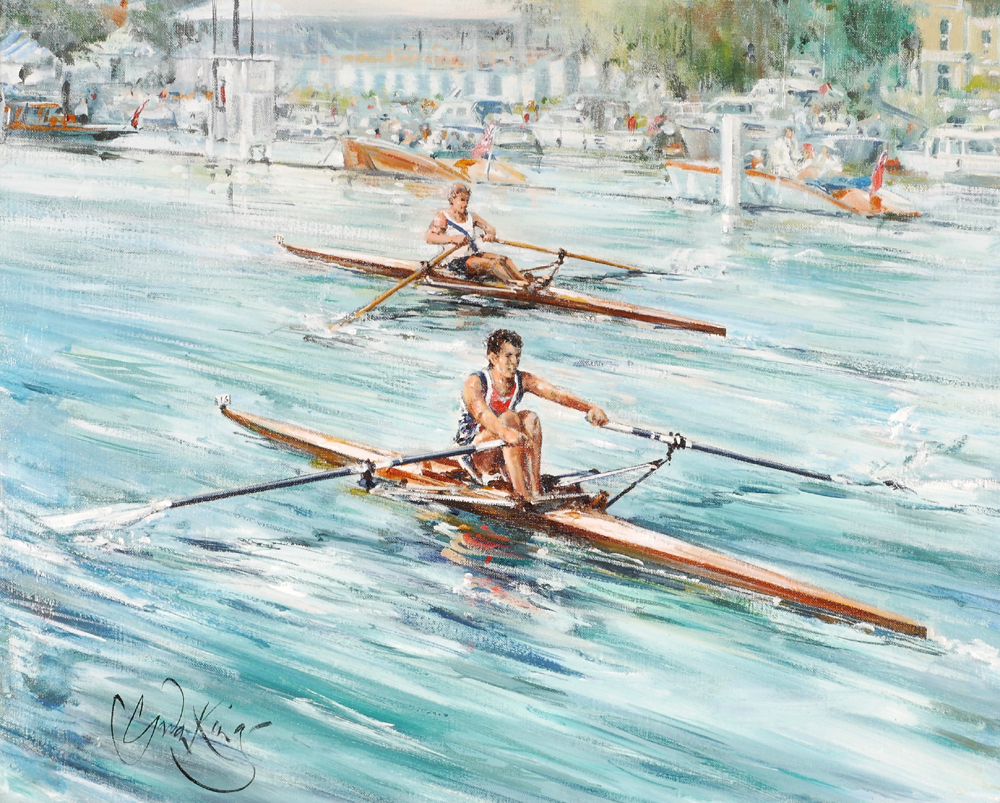 SCULLS AT HENLEY by Gordon King (b.1939) (b.1939) at Whyte's Auctions